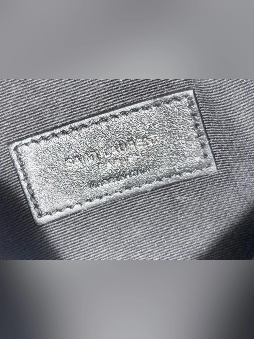 Saint Laurent Black Leather YSL Logo Envelope Clutch